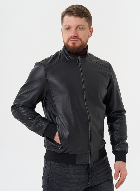 Мужская куртка "бомбер" из натуральной кожи