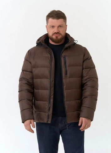 Мужской пуховик с капюшоном  фото