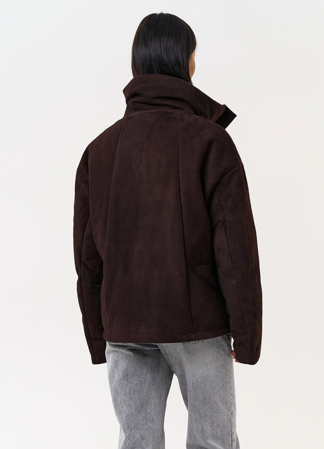 Куртка -пуховик из натуральной замши модель № 31373 в кредит