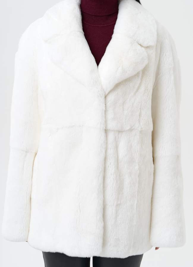 Шуба из меха кролика модель № 28139 универмаг малина