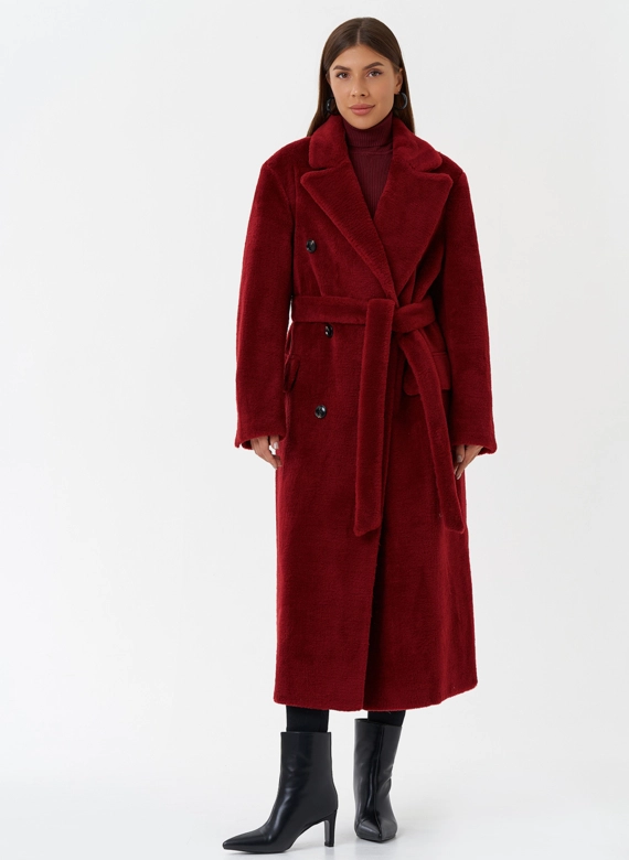 Пальто из шерсти с английским воротником фото