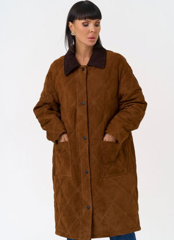 Женский пуховик из натуральной замши Женский пуховик из натуральной замши