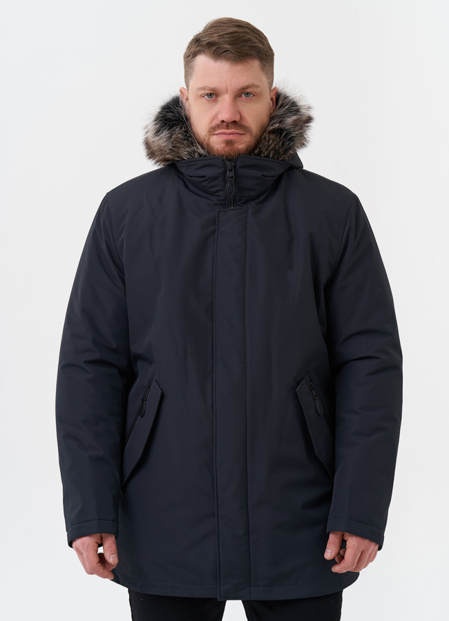 фото Парка мужская на мехе из волка модель № 29070