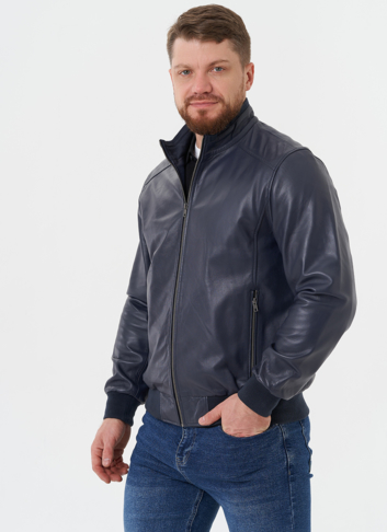Мужская кожаная куртка "бомбер" Мужская кожаная куртка "бомбер"