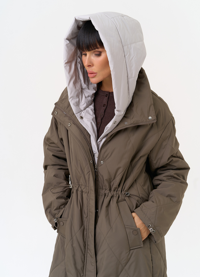 Женская удлиненная куртка со съемным капюшоном модель № 31548 универмаг малина