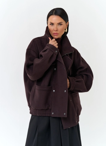 Женское укороченное пальто бомбер фото
