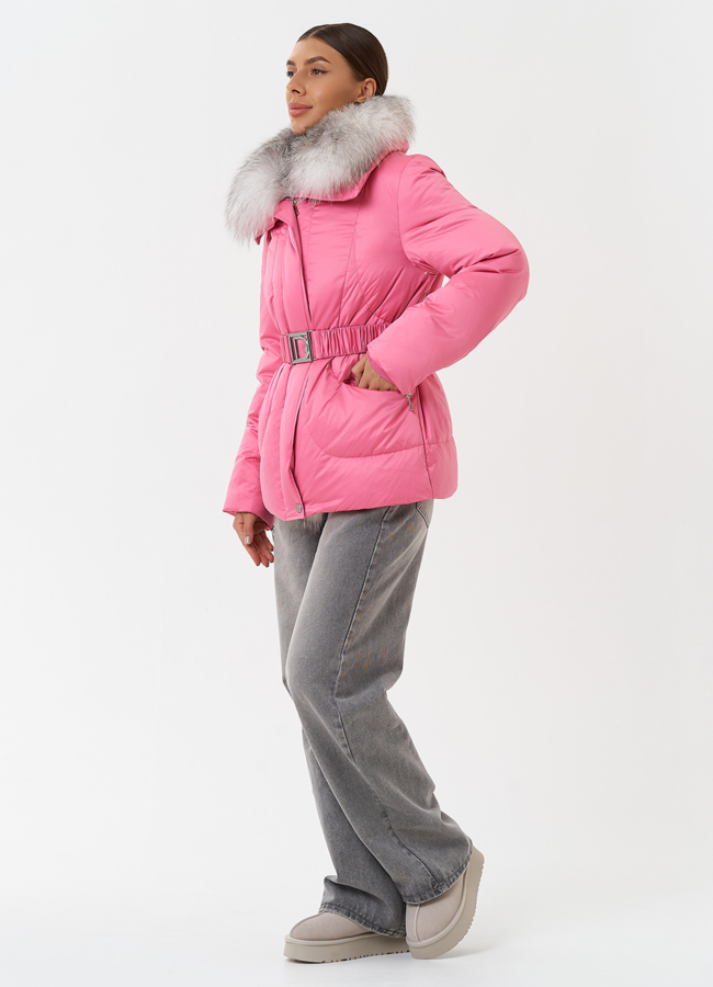 фото Пуховик с мехом чернобурки модель № 28572