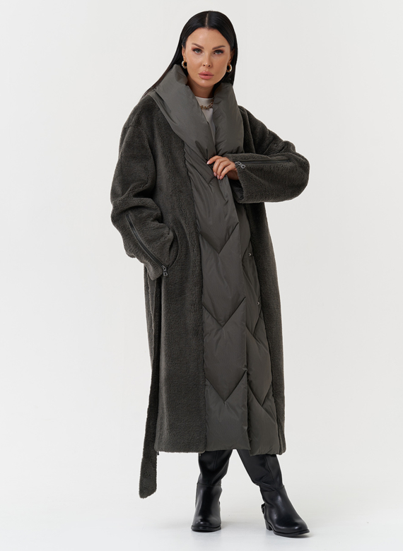 Комбинированное пальто на утеплении