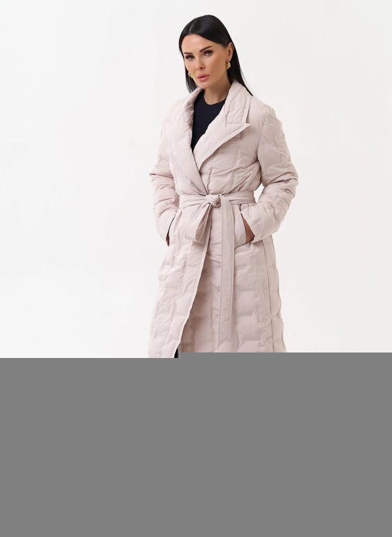 Женское утепленное пальто с английским воротником фото