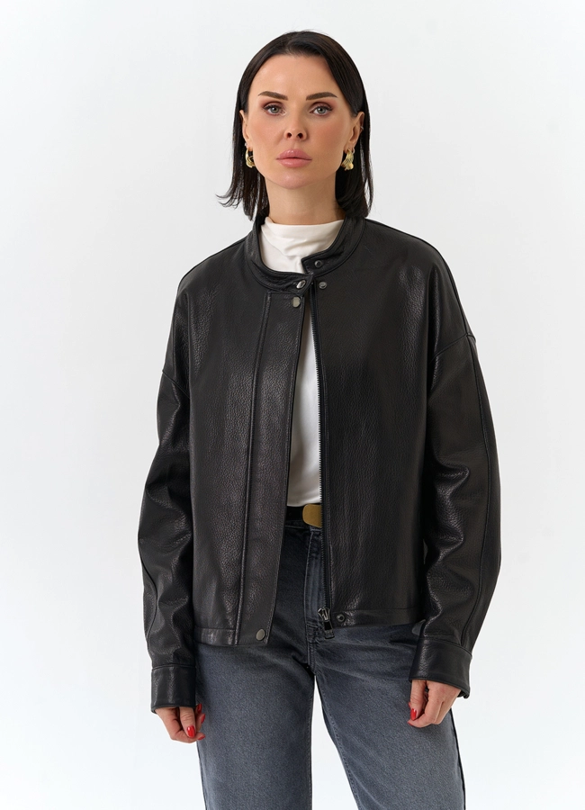 фото Женская куртка из натуральной кожи модель № 32535