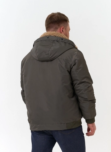 Мужская куртка бомбер с капюшоном фото