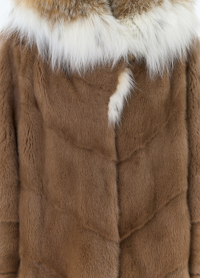 Норковая шуба с рысью модель № 25469 универмаг малина