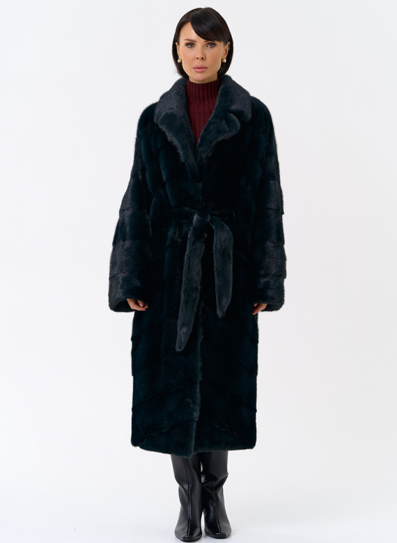 Зеленая шуба из норки