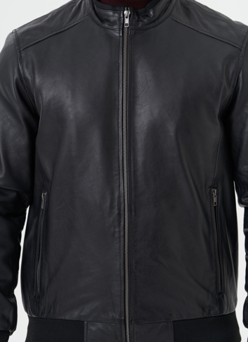 Мужская куртка "бомбер" из натуральной кожи