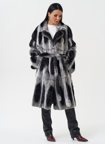 Шуба из меха кролика с английским воротником Шуба из меха кролика с английским воротником